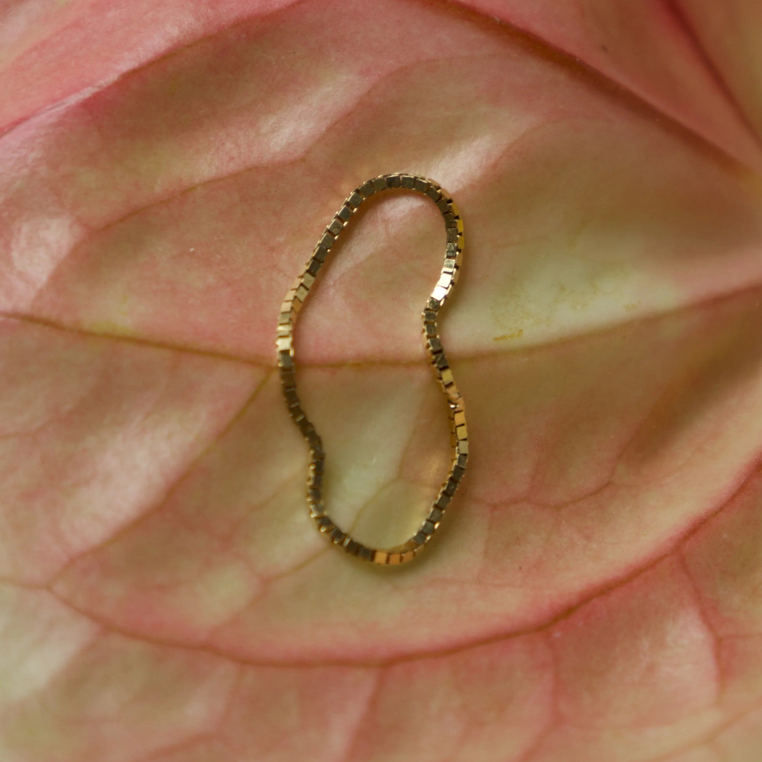 Bracelet permanent en or posé sur une fleur